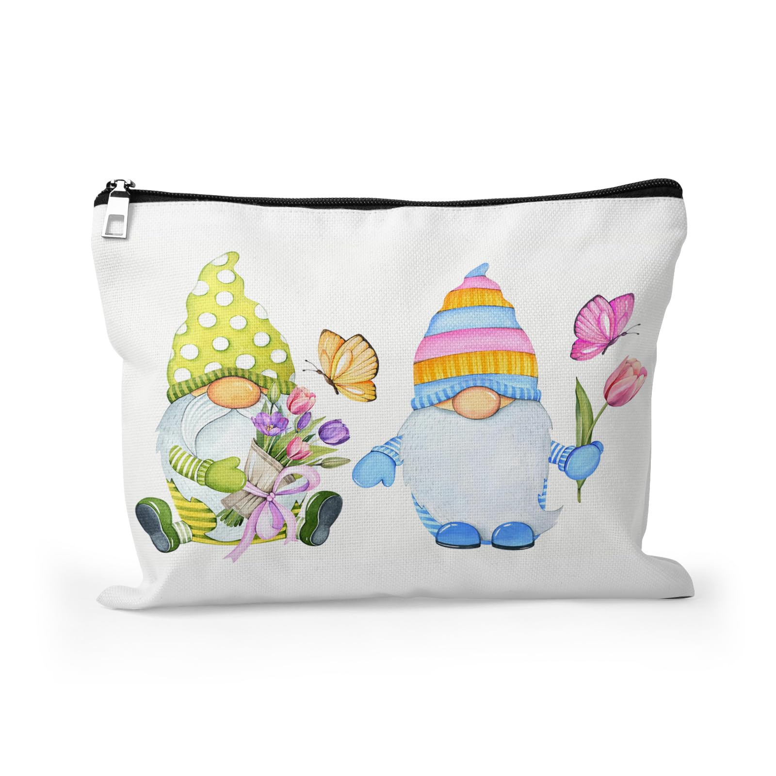 Cafl Hawaiian Palm Leaf Makeup Bag Tropical Palm Trees Cosmetic Bag Zipper Pouch Large Toiltry Bag Travel Linen Make Up Organizer Purse for Women 10×8Inch